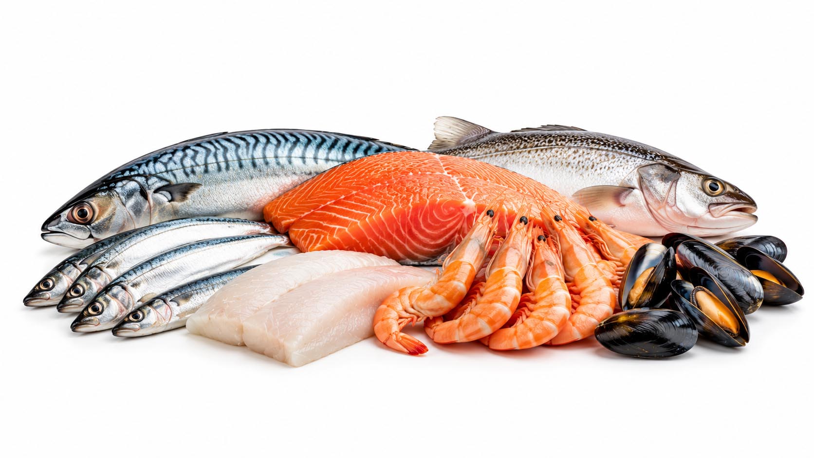 A platter of fish and seafood